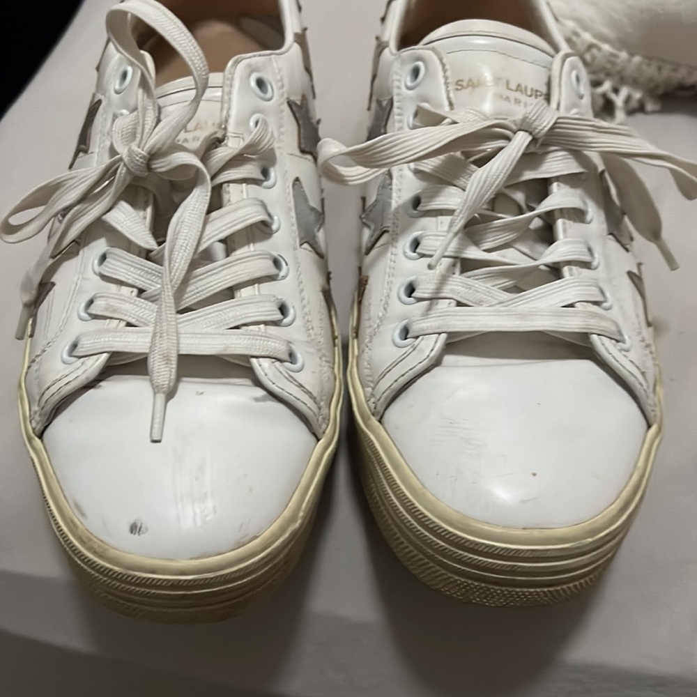 Authentic Saint Laurent Paris platform court classic sneakers size 39 white - Picture 3 of 6